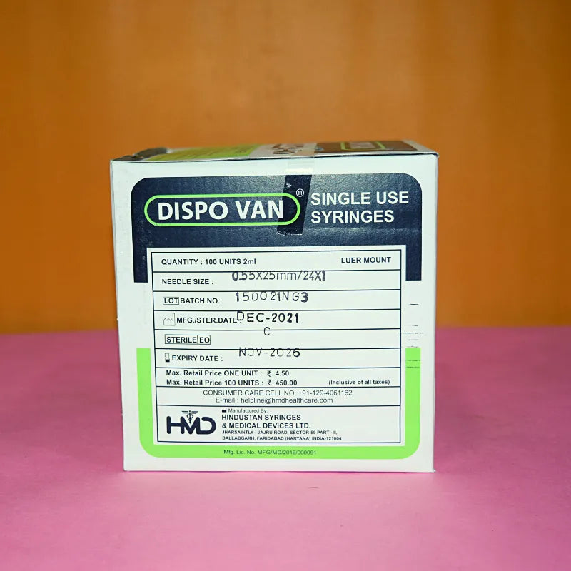 Dispo Van Syringe 2ml - 100 Units Pack | SurgiNatal