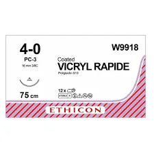 Prolene Sutures USP 7-0, 3/8 Circle BV175-8 Ethalloy Double Needle - W8702