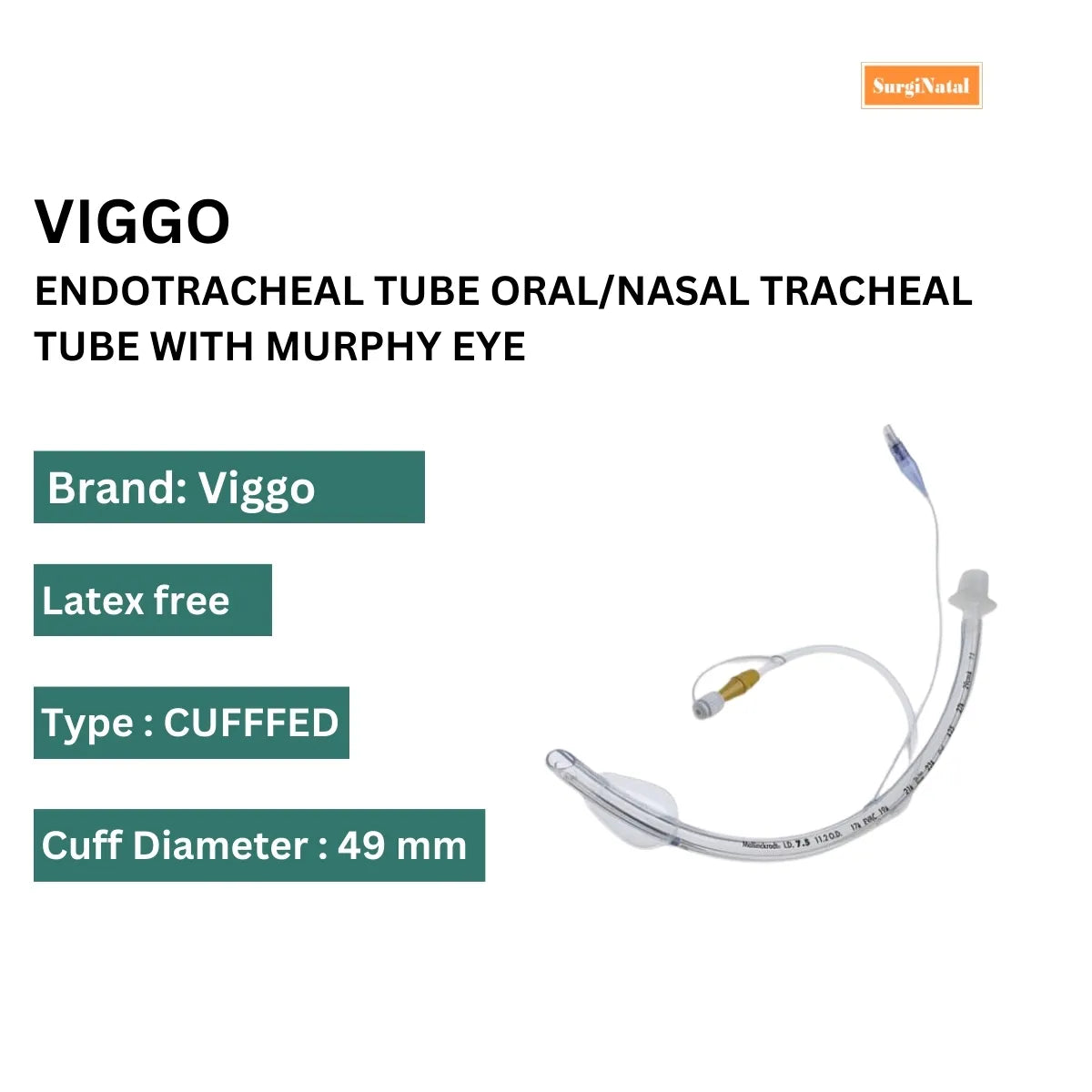 Buy Viggo Endotracheal Tube Oral/Nasal Tracheal Tube With Murphy Eye