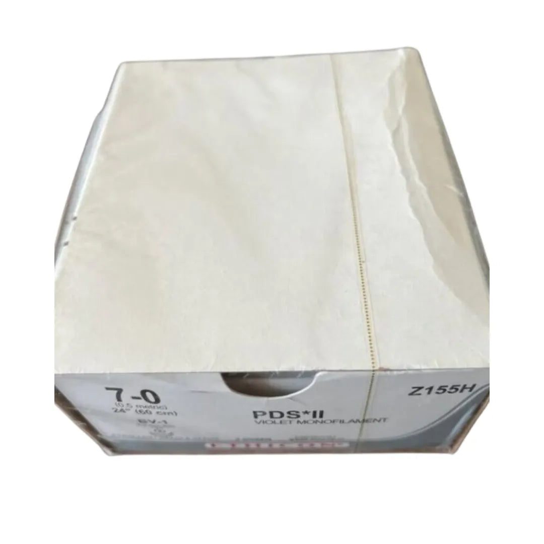 Ethicon PDS II Sutures USP 7-0, 3/8 Circle Taper Point BV-1 Double Needle - Z155H -12 Foils
