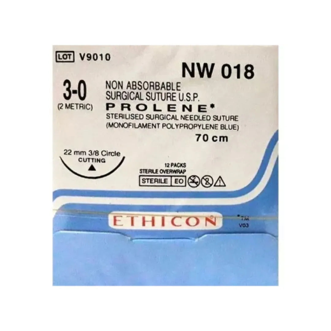 Ethicon Prolene Sutures USP 3-0, 3/8 Circle Cutting - NW018