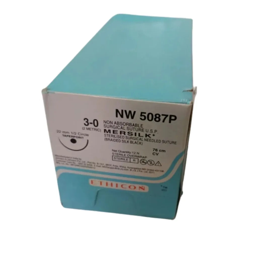 Ethicon Mersilk Sutures USP 3-0, 1/2 Circle Round Body - NW5087P