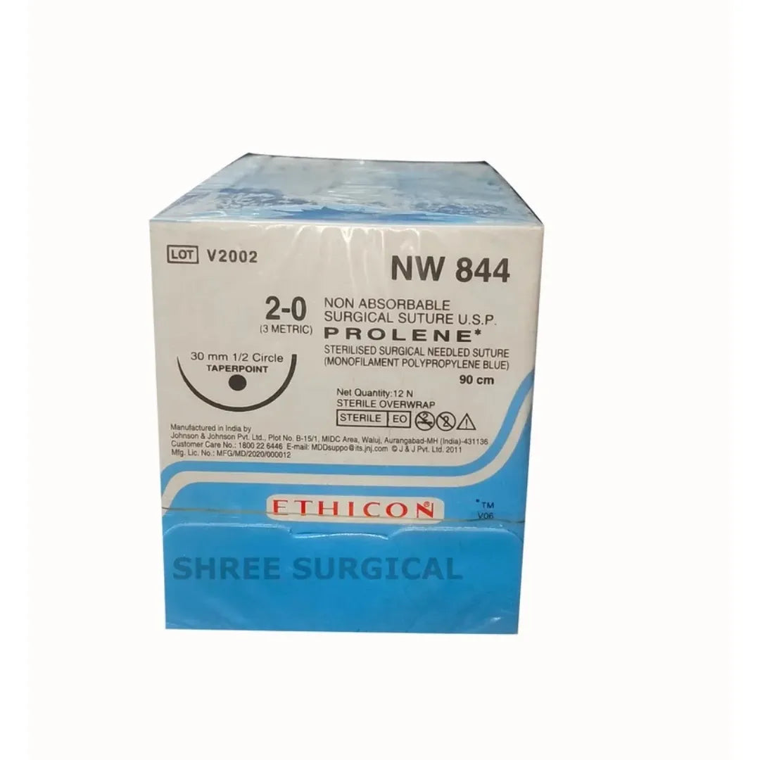 Ethicon Prolene Sutures USP 2-0, 1/2 Circle Round Body - NW844P