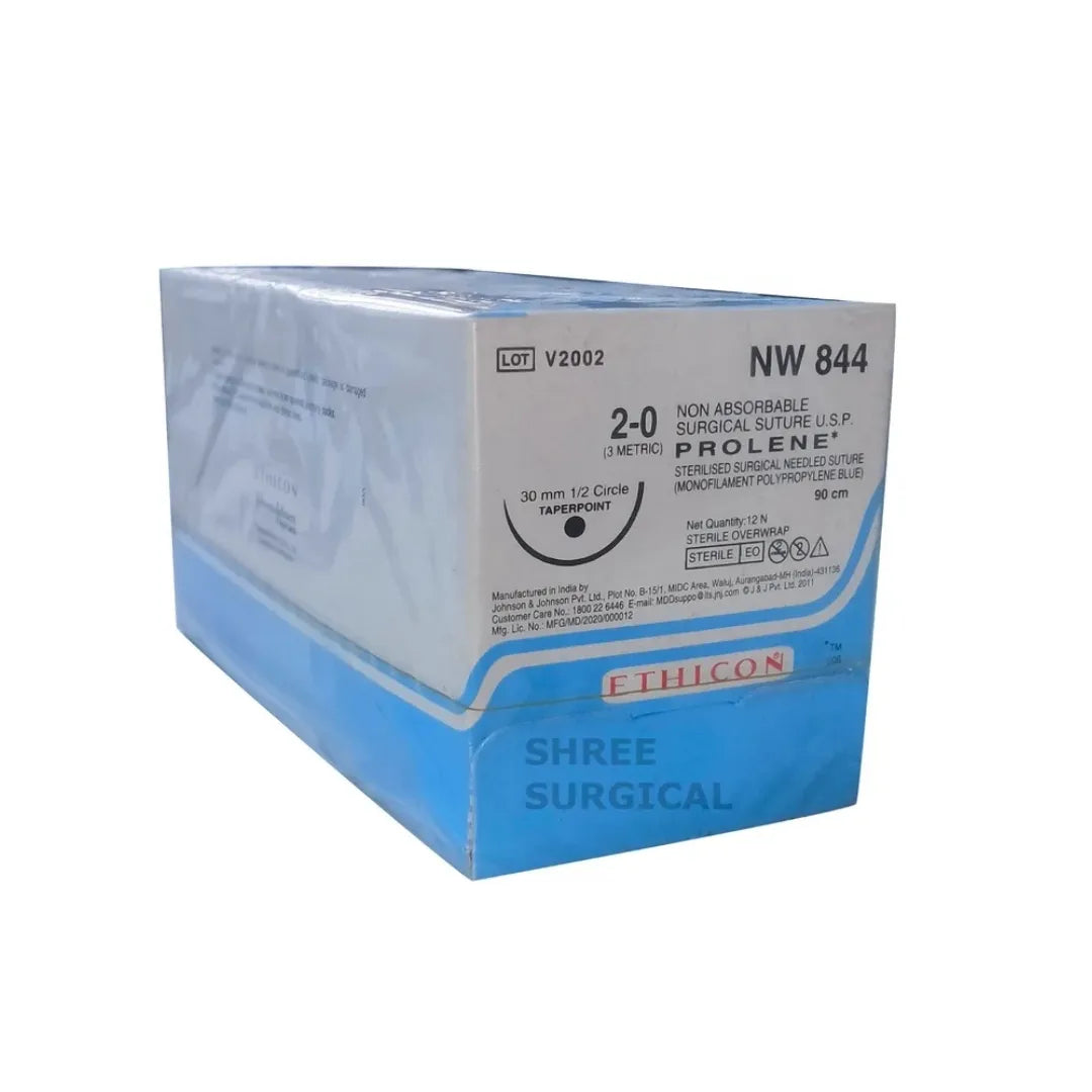 Ethicon Prolene Sutures USP 2-0, 1/2 Circle Round Body - NW844P