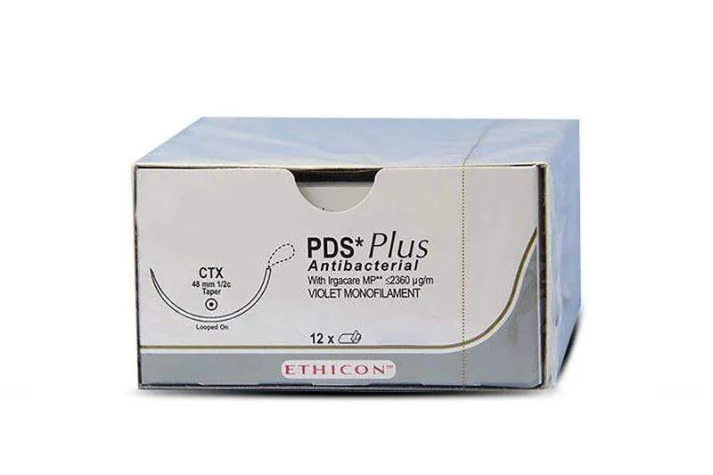 Ethicon PDS II Sutures USP 0, Fish Hook Taper Point V-38 - W9333T -12 Foils