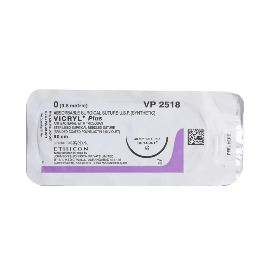 Ethicon Vicryl Plus Sutures USP 0, 1/2 Circle Tapercut - VP2518