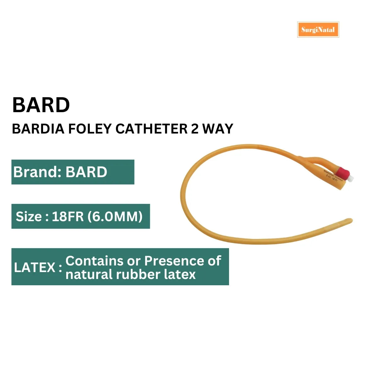 Bardia Foley Catheter 2 Way - 14FG