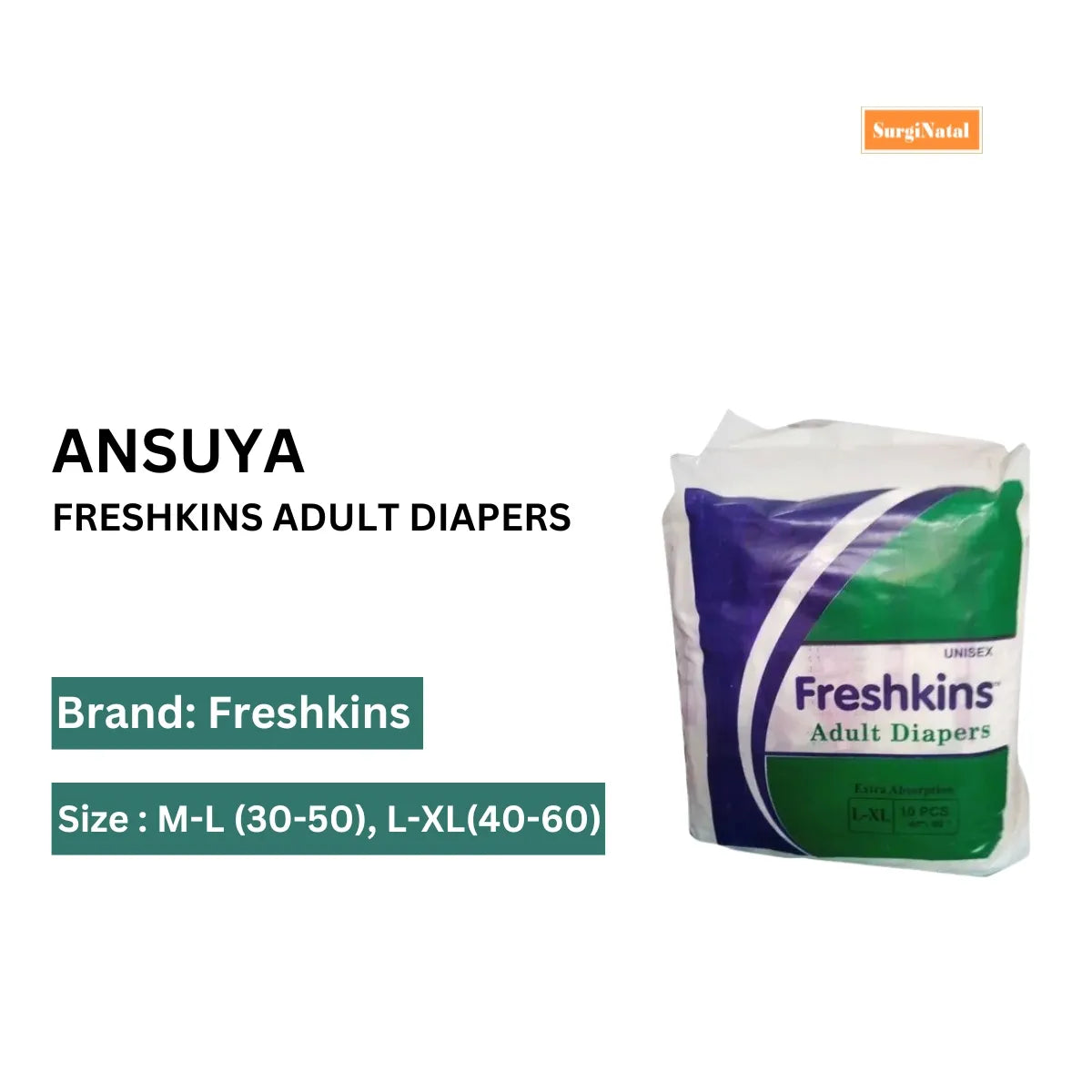 Freshkins Adult Diapers - L-XL