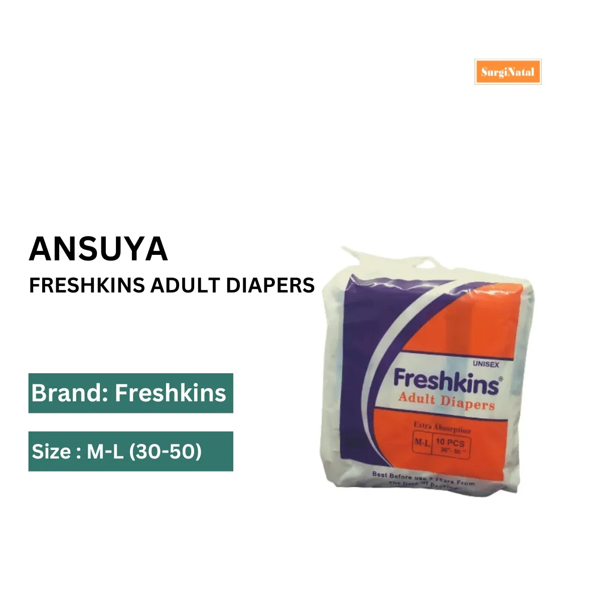 Freshkins Adult Diapers - M-L