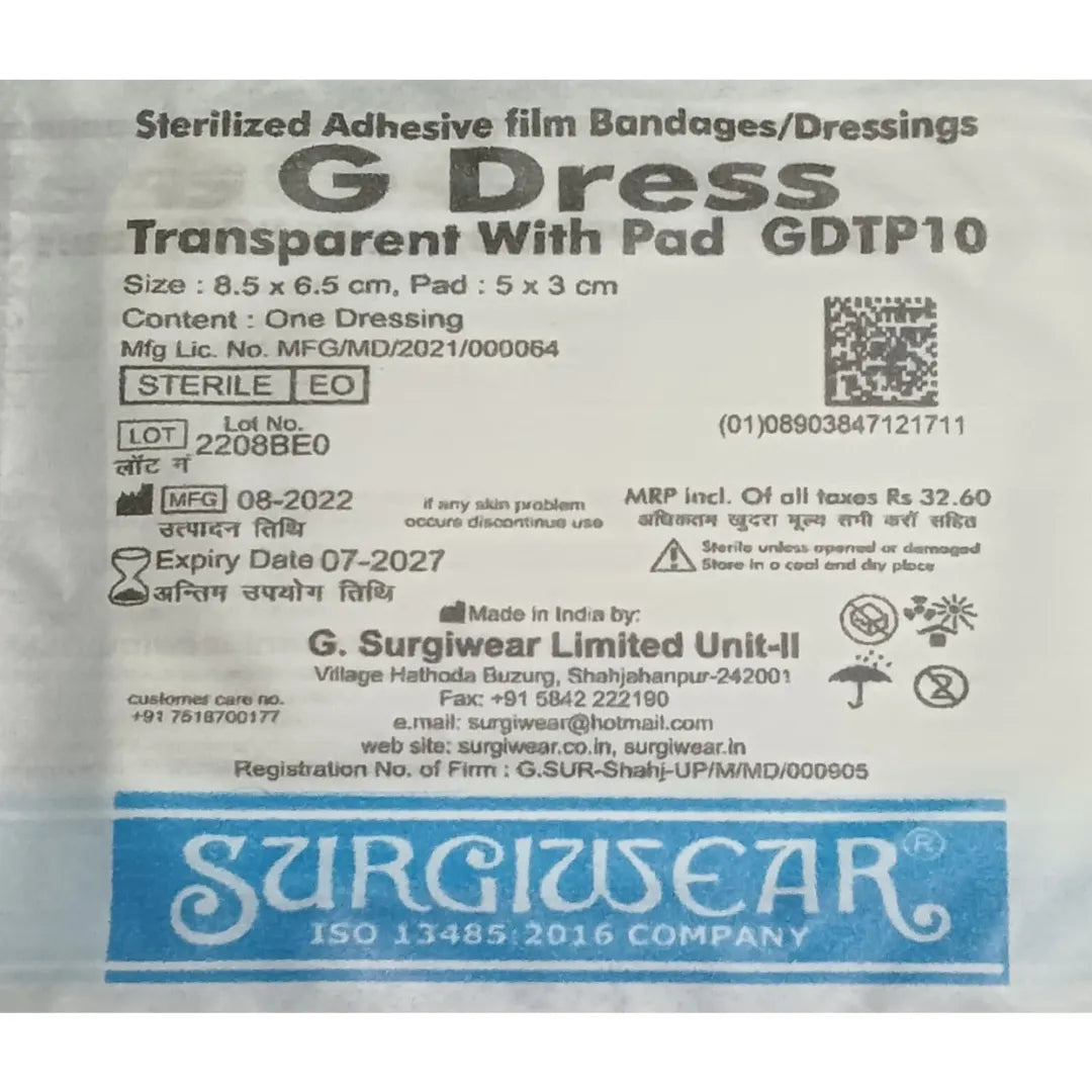 Buy Transparent G Dress with Pad Online for Medical Use
