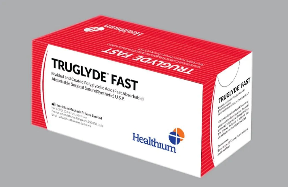 Healthium Truglyde FAST Suture 1-0 SN 2763 NLF - 12 Foils Box