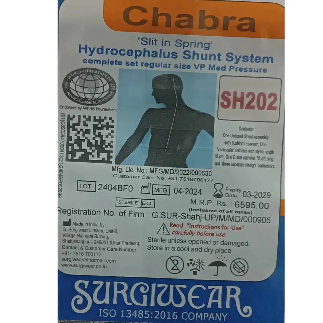 Buy Hydrocephalus Shunt System SH202 Online for Medical Use