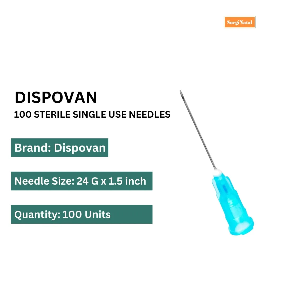 Dispovan Hypodermic Needle - 24G*1.5 Inch