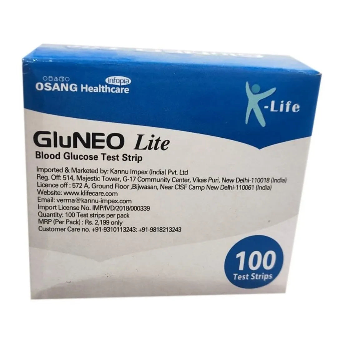 Buy Gluneo Lite Blood Glucose Strip 100 for Accurate Monitoring