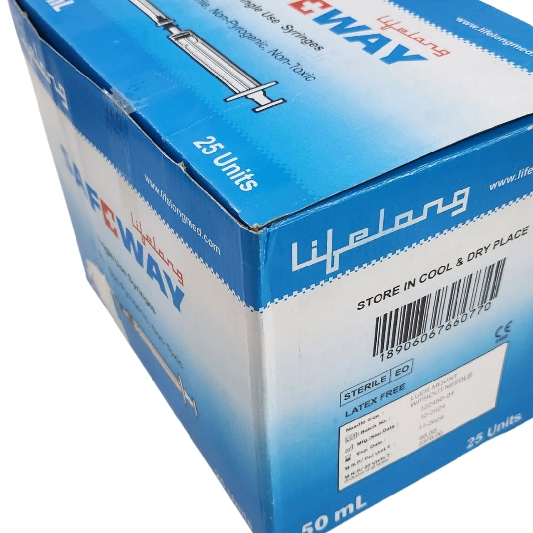 Lifelong Safeway Syringe 50ml (25 Units)