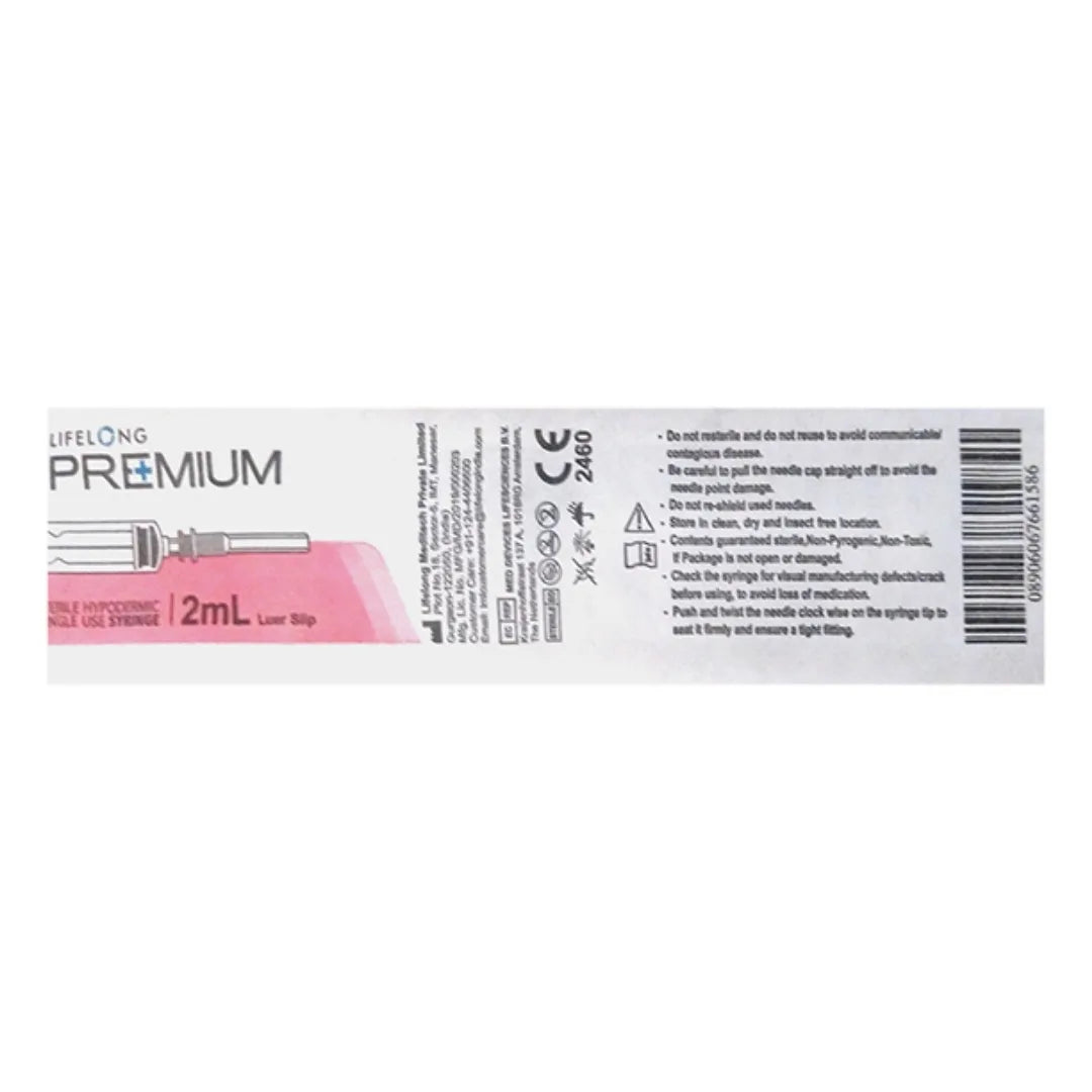 Lifelong Premium Syringe 2ml (100 Units)