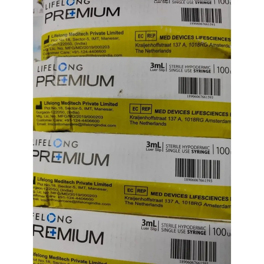Lifelong Premium Syringe 3ml (100 Units)