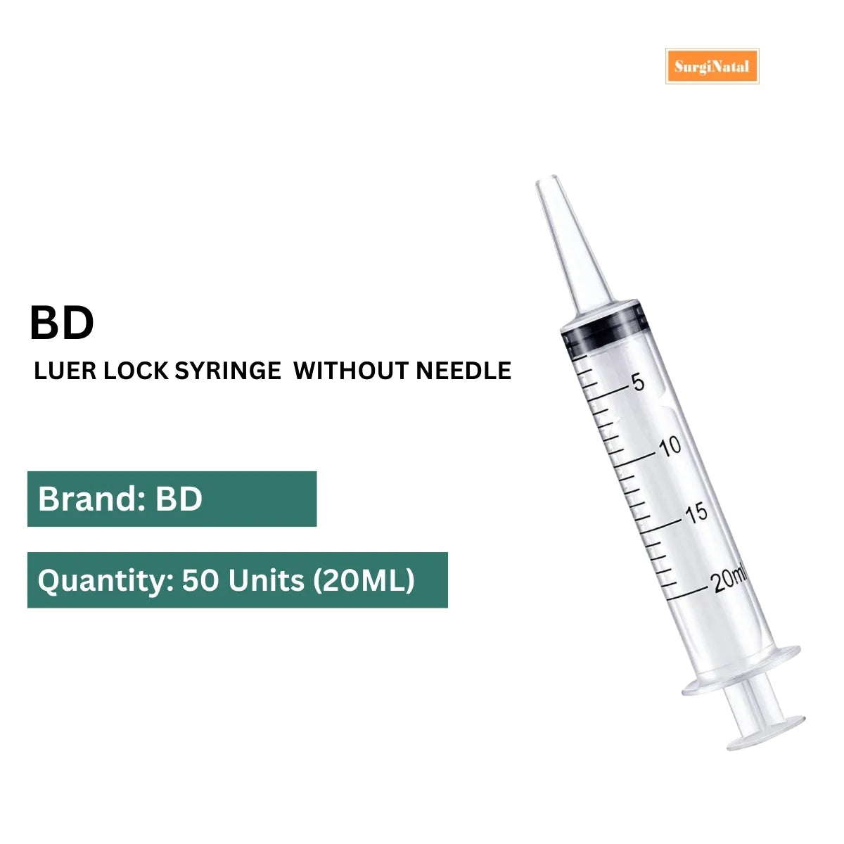 BD Luer Lock Syringe 20ml without Needle | SurgiNatal