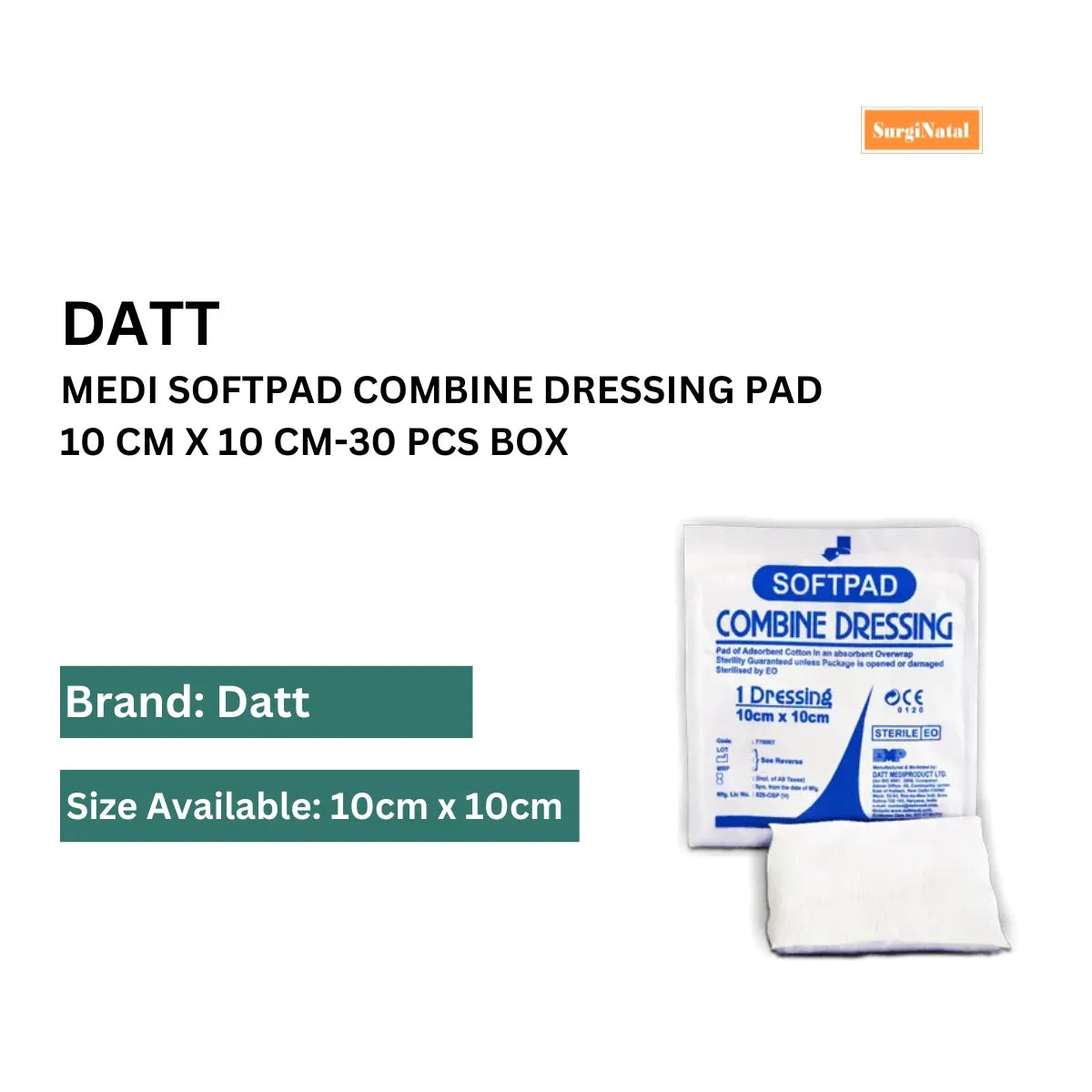 Buy Softpad Combine Dressing Pad 10 cm x 10 cm | Datt Medi