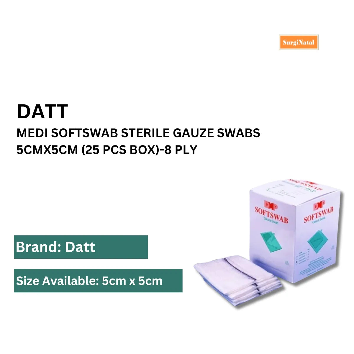 Buy Softswab Sterile Gauze Swabs 5cm x 5cm | Datt Medi