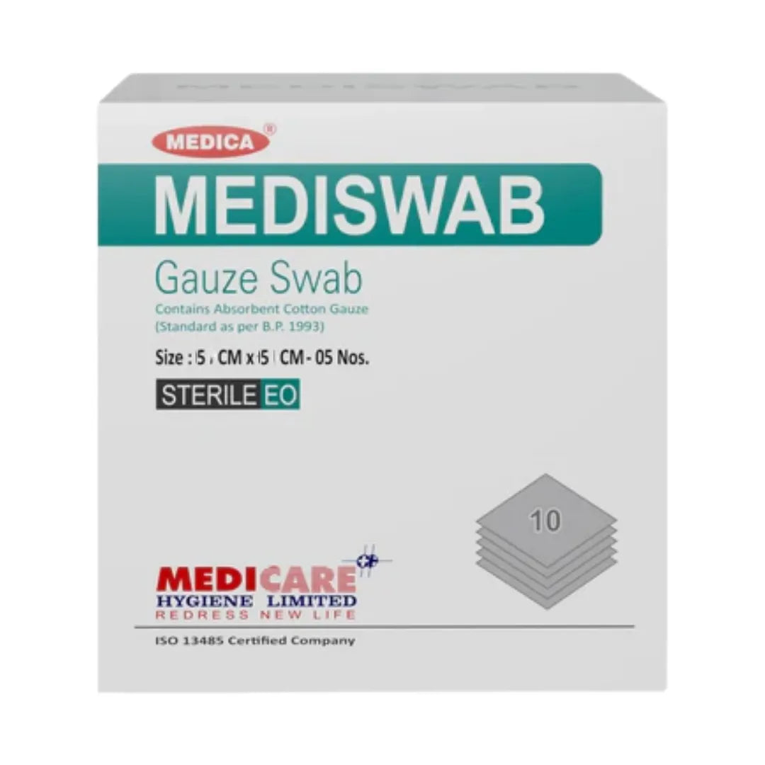 Buy Gauze Swab (5cm X 5cm, 8 Ply) - Pack of 10- 4 pcs