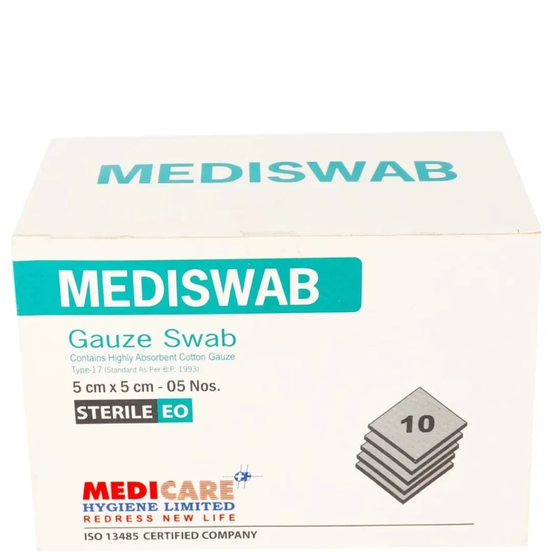 Buy Gauze Swab (5cm X 5cm, 8 Ply) - Pack of 10- 4 pcs
