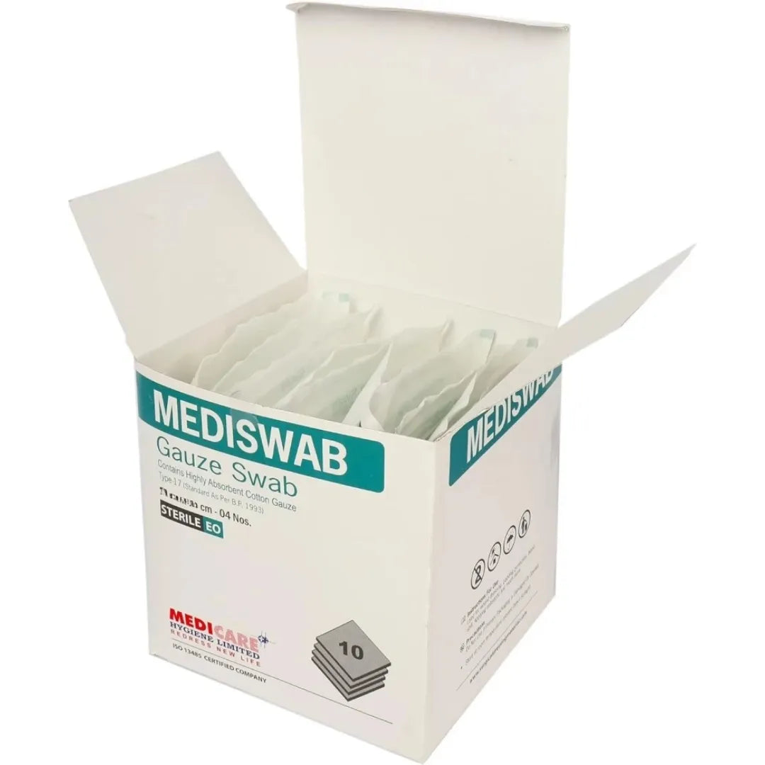 Buy Gauze Swab (5cm X 5cm, 8 Ply) - Pack of 10- 4 pcs