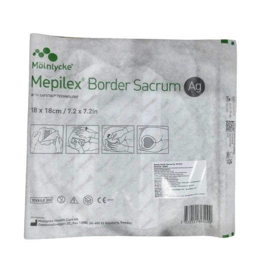 Mepilex Border Sacrum Ag Dressing (18cm x 18cm)