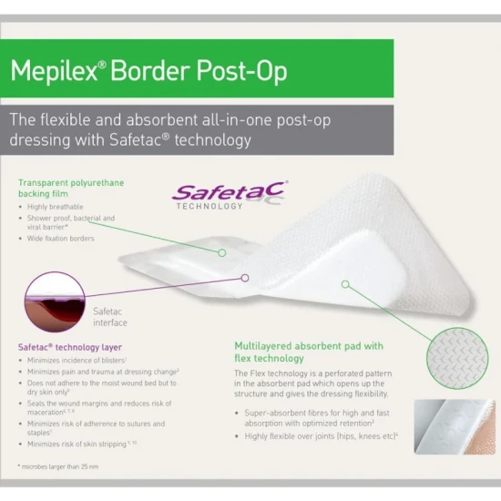 Mepilex Border Post Op Dressing (10cm x 25cm)