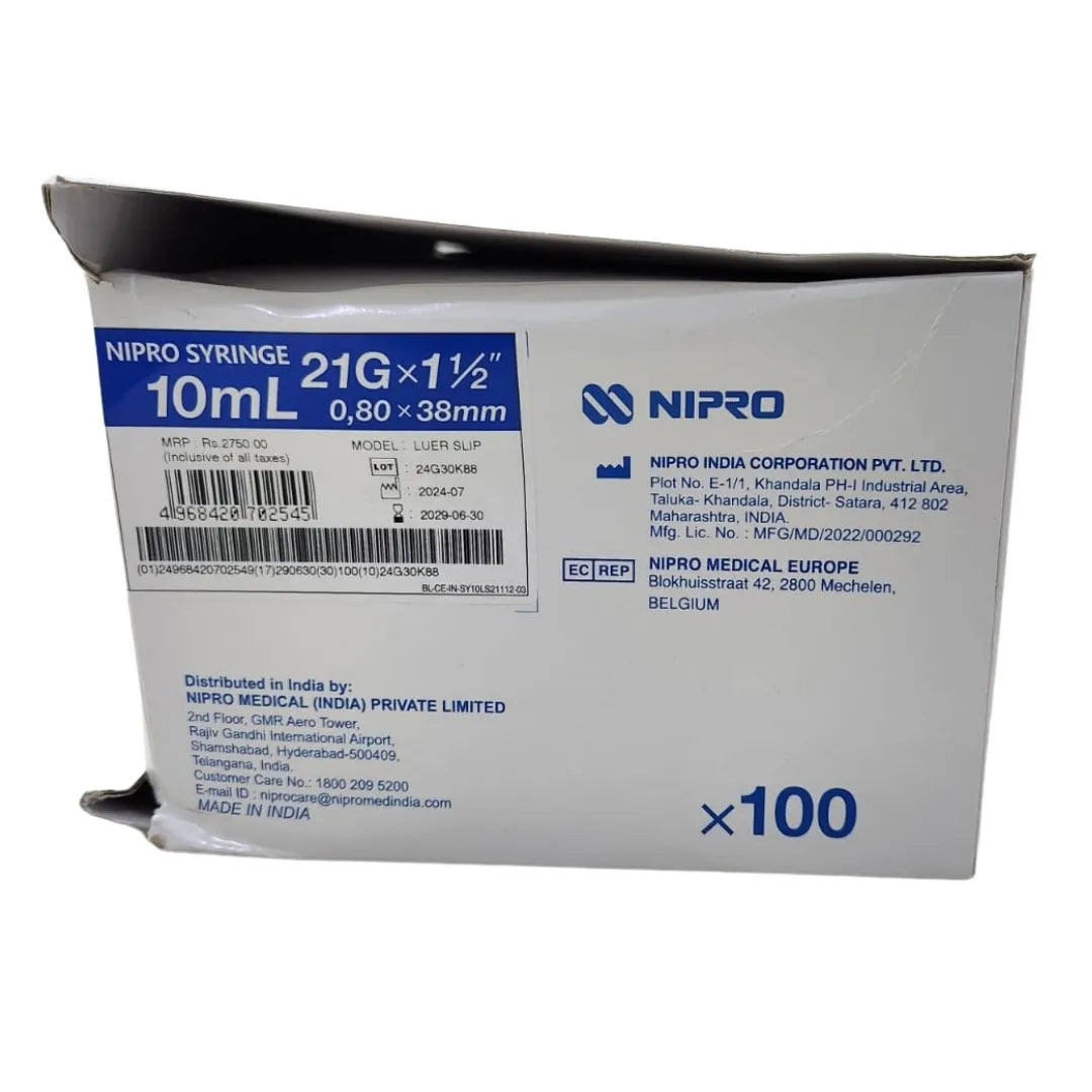 Buy Nipro Syringe 10ml with Needle - Medical Supplies Online