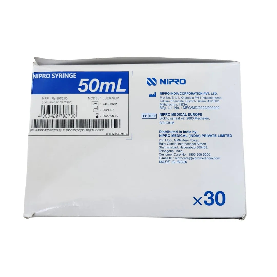 Nipro Syringe 50ml - 30 Units Pack