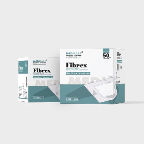 Fibrex Non-Woven Adhesive Dressing With Non Adherent Pad(7cm X 5cm)