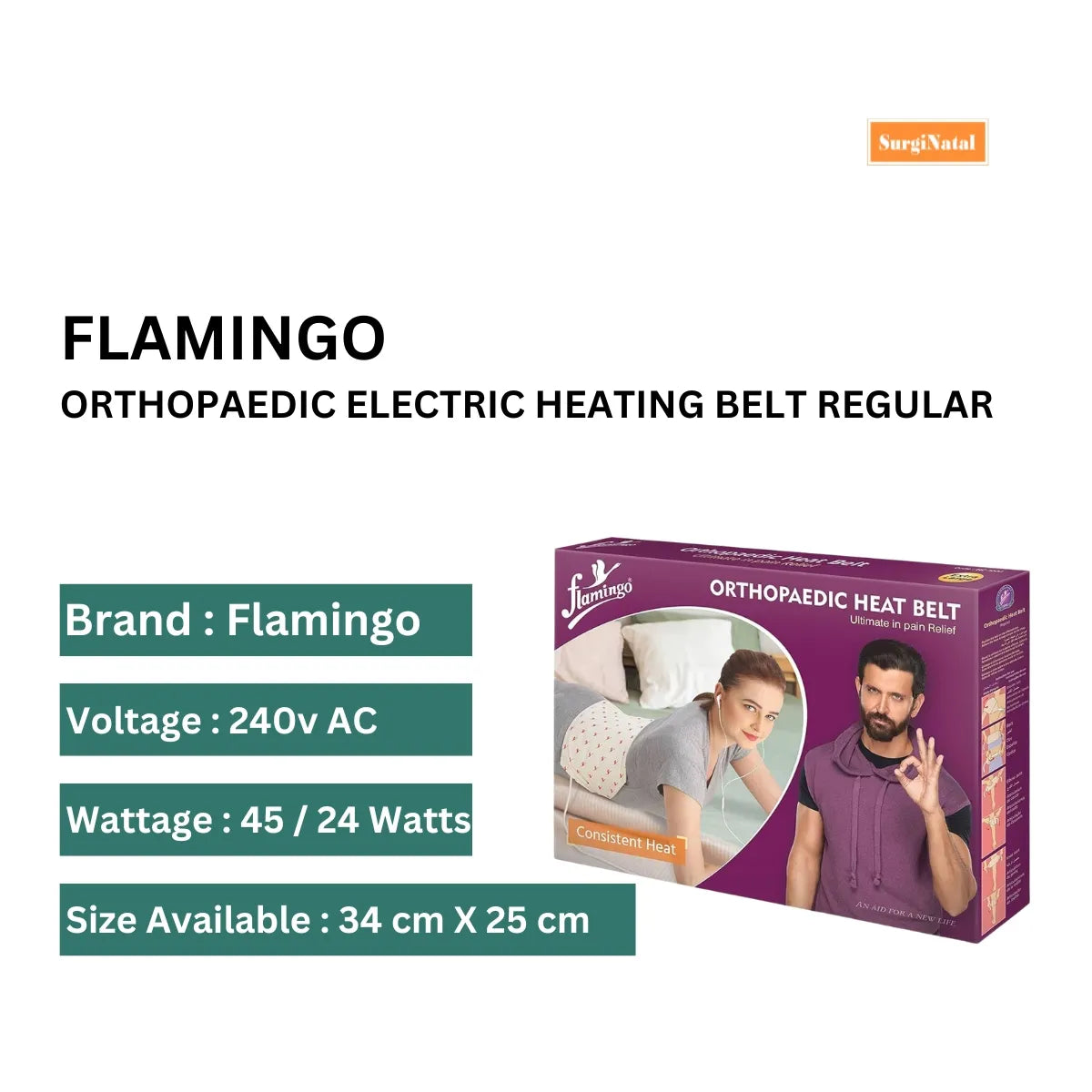 Flamingo Orthopaedic Electric Heating Belt Regular