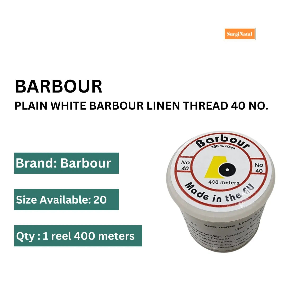Buy Barbour Linen Suture Thread NO.40 for Surgical Procedures