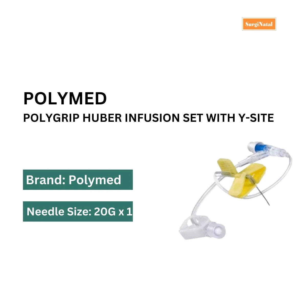 Buy Polygrip Huber Infusion Set with Y-Site Online | Polymed