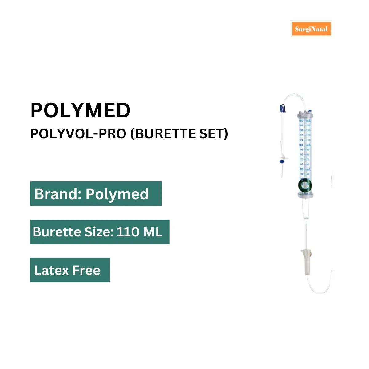 Buy Polyvol Burette Set 110ml - Medical Supplies | Polymed