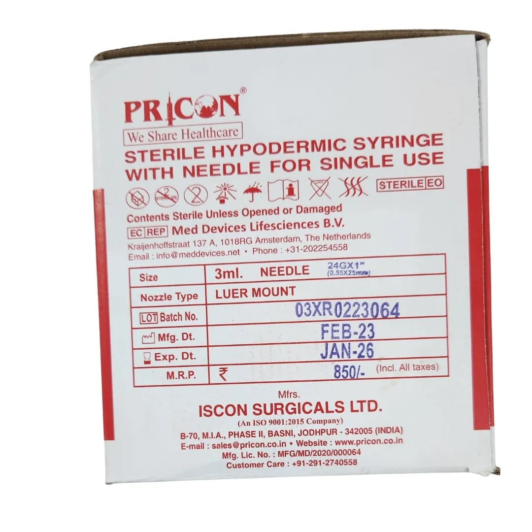 Pricon 3ml (100 pcs)