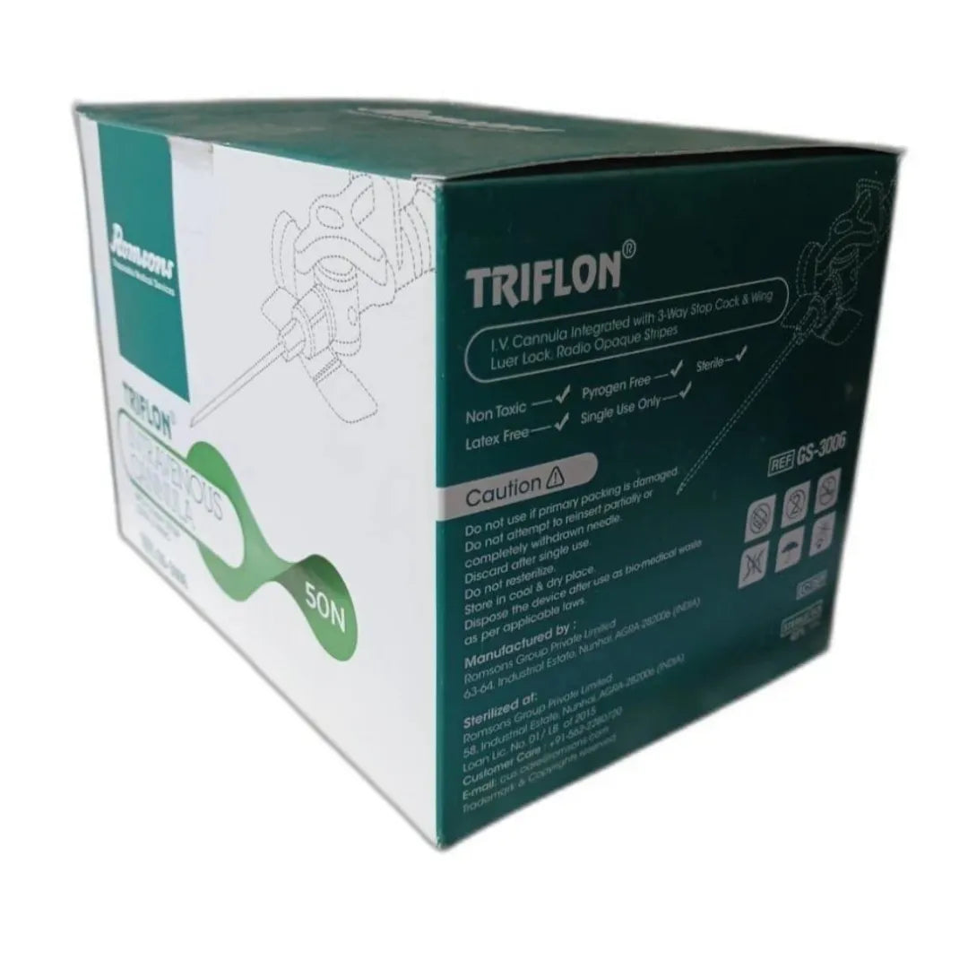 Buy Romson IV Cannula with 3-Way Stopcock (Triflon)