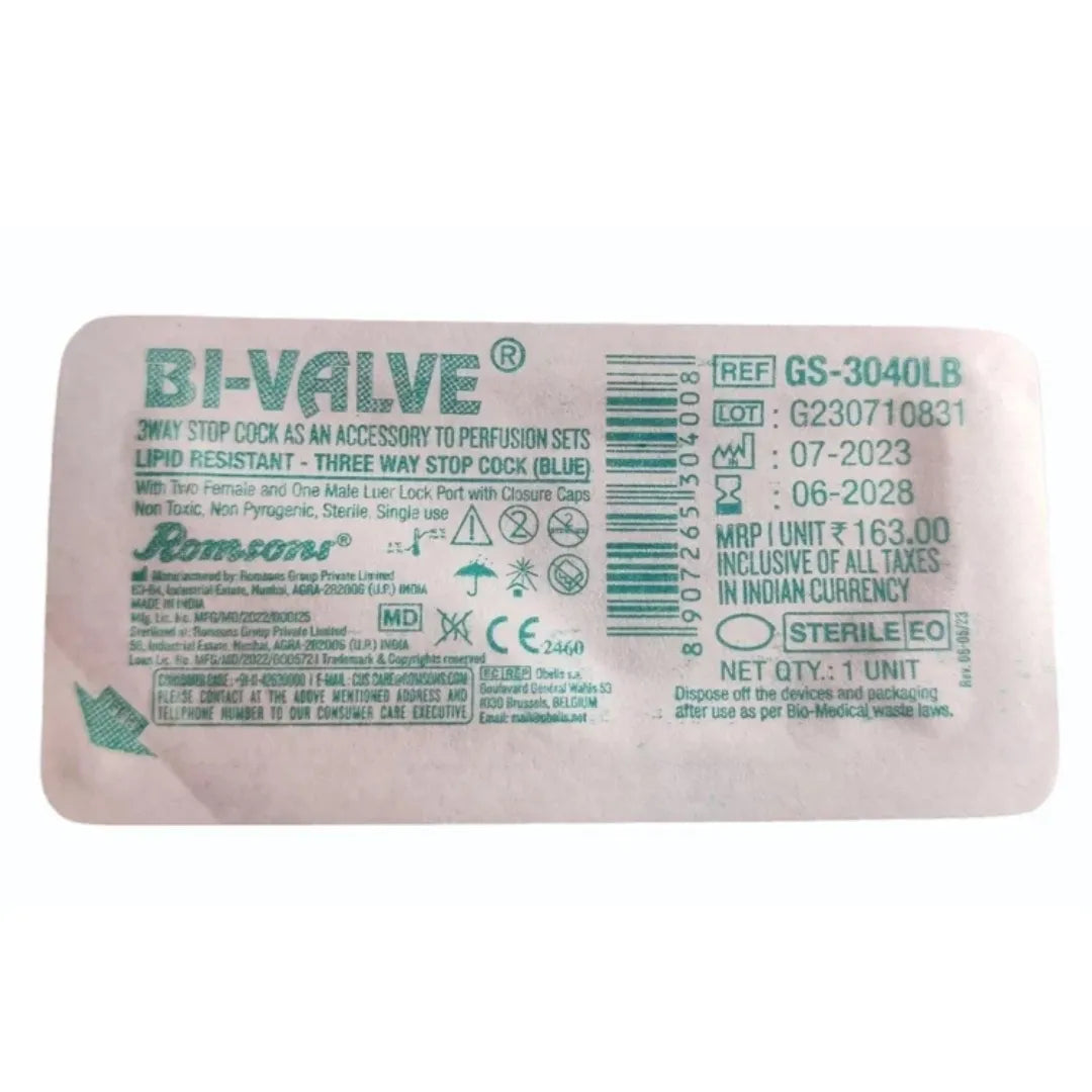 Buy Romsons Bi-Valve Three Way Stop Cock Online on SurgiNatal
