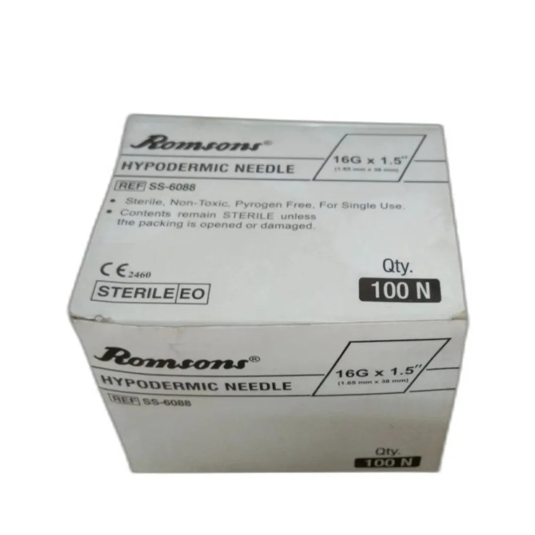 Buy Romsons Hypodermic Needle 16g*1.5 inch - Pack of 100