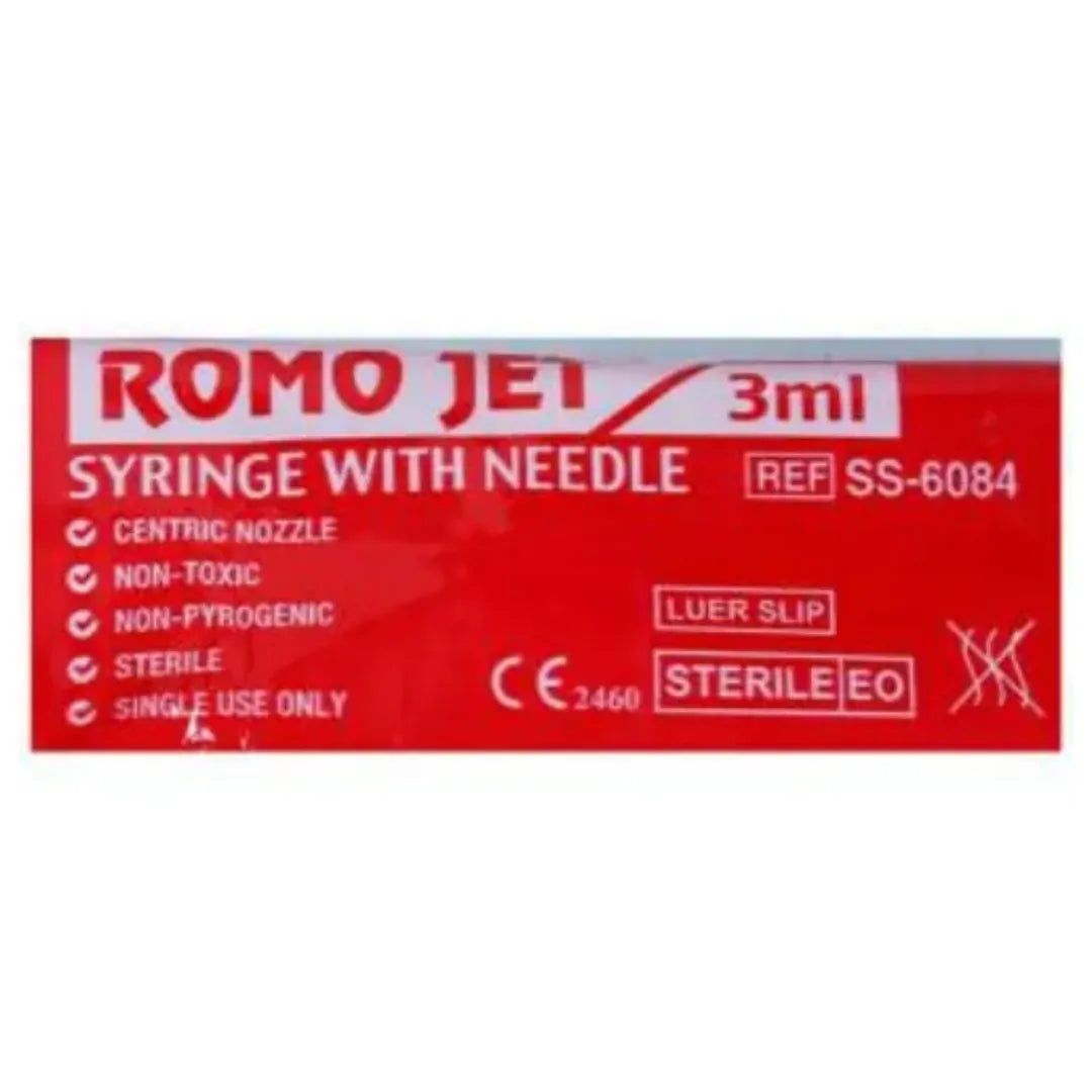 Romsons Romo Jet Syringe With Needle (3ml)-100 Pcs Pack