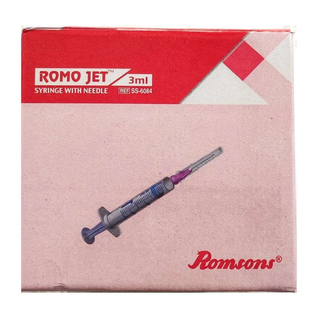 Romsons Romo Jet Syringe With Needle (3ml)-100 Pcs Pack