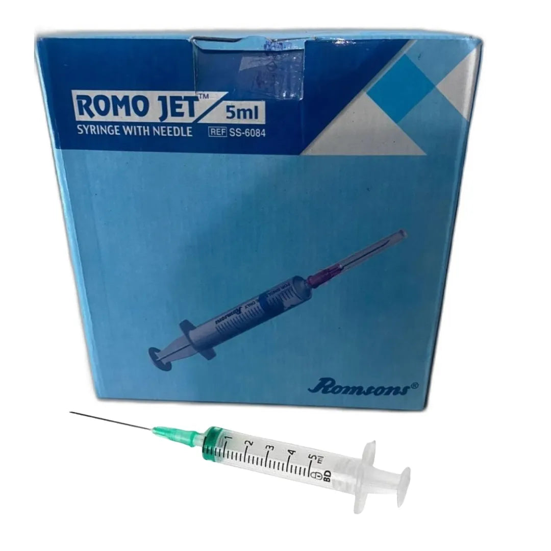 Buy Romsons Romo Jet Syringe with 5ml Needle - Pack of 100