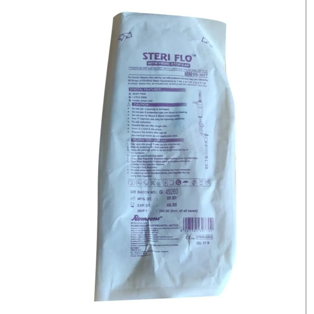 Romsons Steri Flo Premium IV Set - Medical Infusion