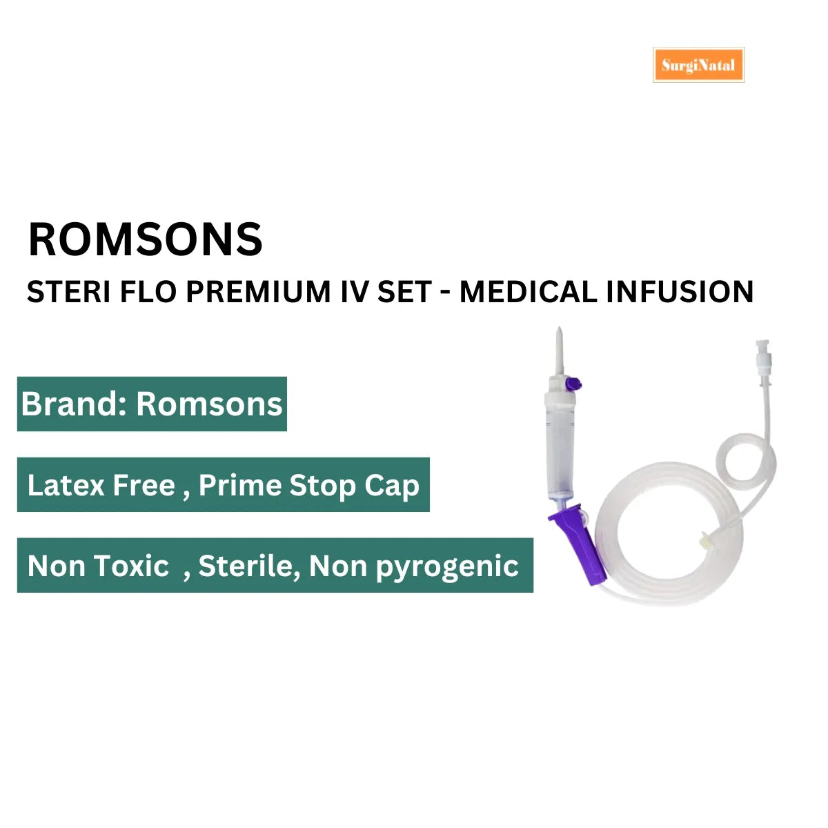 Romsons Steri Flo Premium IV Set - Medical Infusion