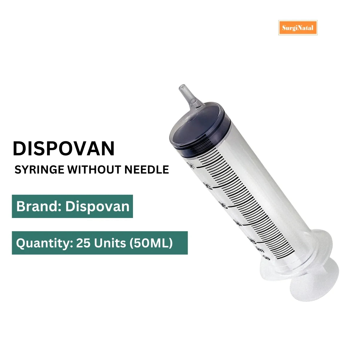 Buy Dispo Van Syringe 50ml - 25 Units Pack at Best Prices