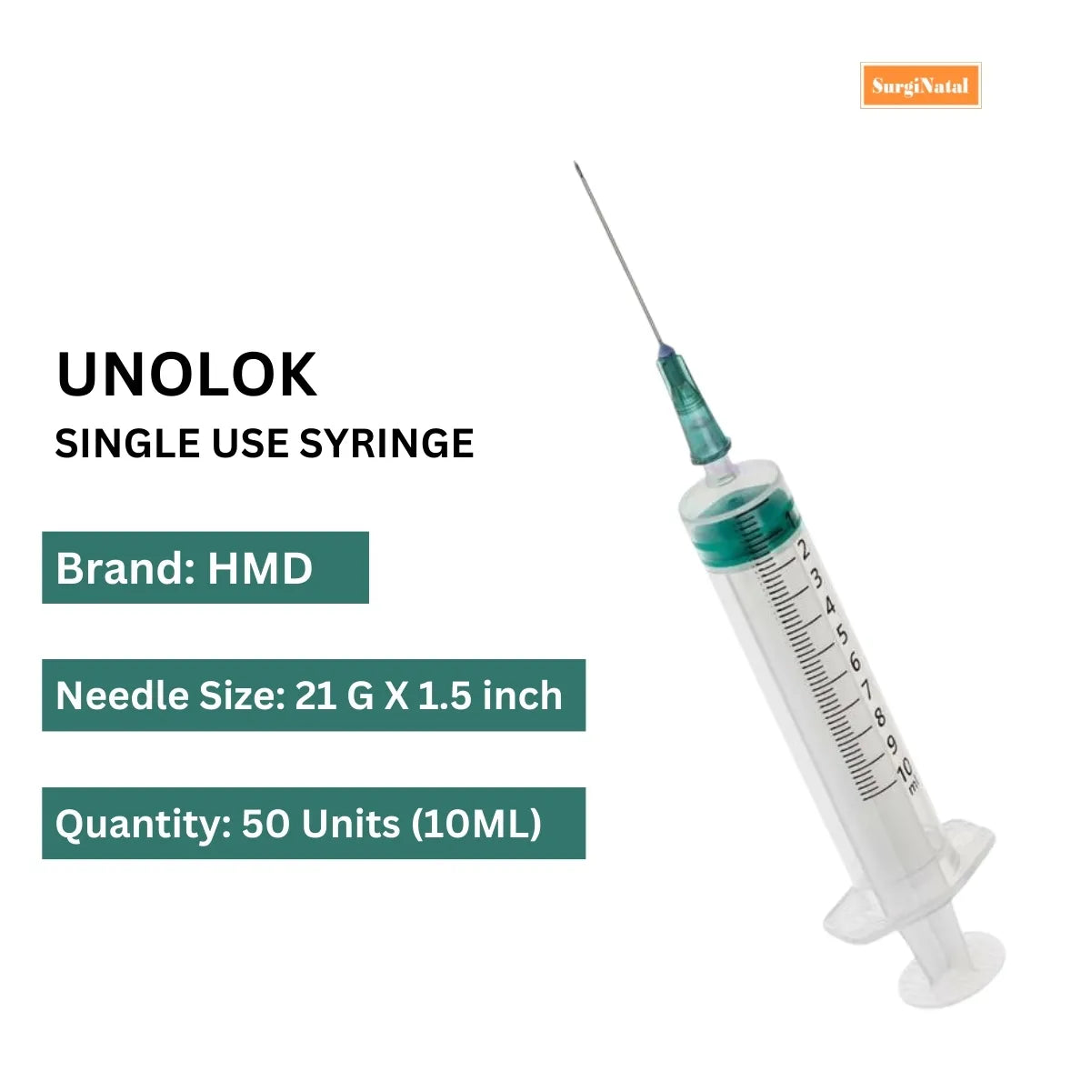 Buy Unolok HMD Syringe 10ml - 50 Units Online