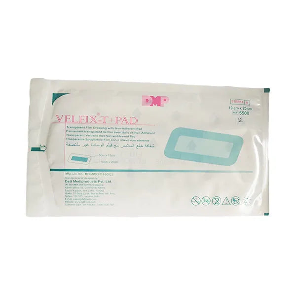 Datt Velfix-T+Pad 10cm x 20cm Adhesive Dressing Pad for Wound Care
