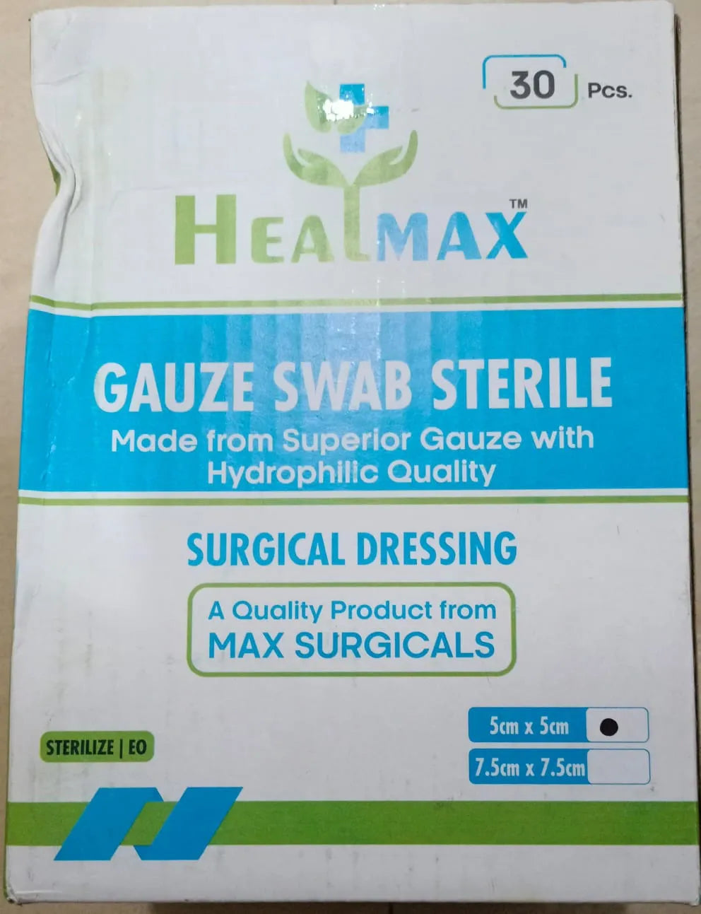 Healmax Sterile Gauze Swabs 5cmx5cm - 30 packs of 4 pcs