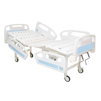Full Fowler Mechanical Hospital Bed with ABS Panels, ABS Side Rails, and Wheels (Mattress Option Available)